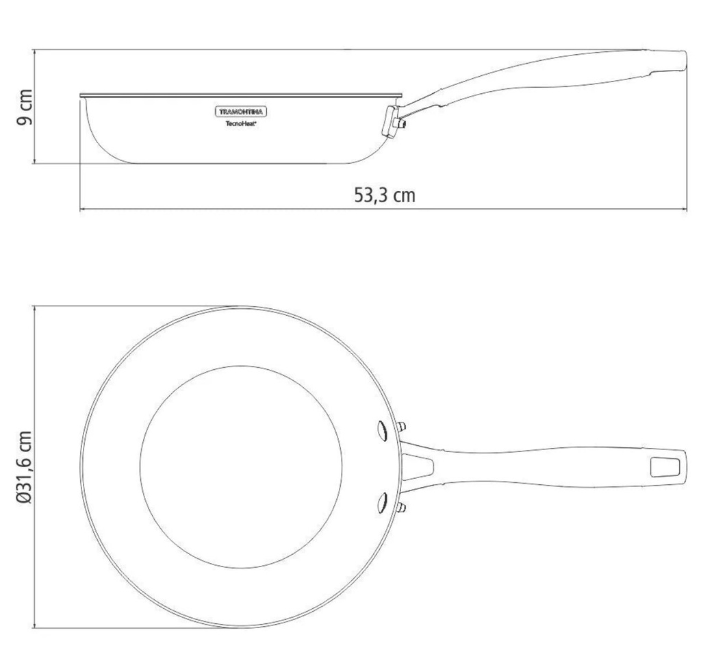 SARTEN TRAMONTINA 62155/307 GRANO 30CM C/ANTIADHERENTE