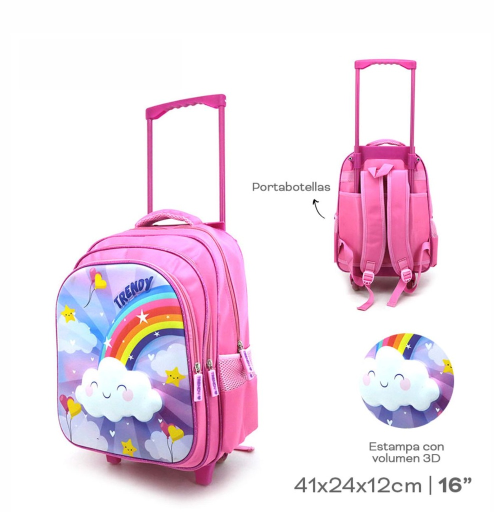 MOCHILA CARRO TRENDY 17359 ARCOIRIS