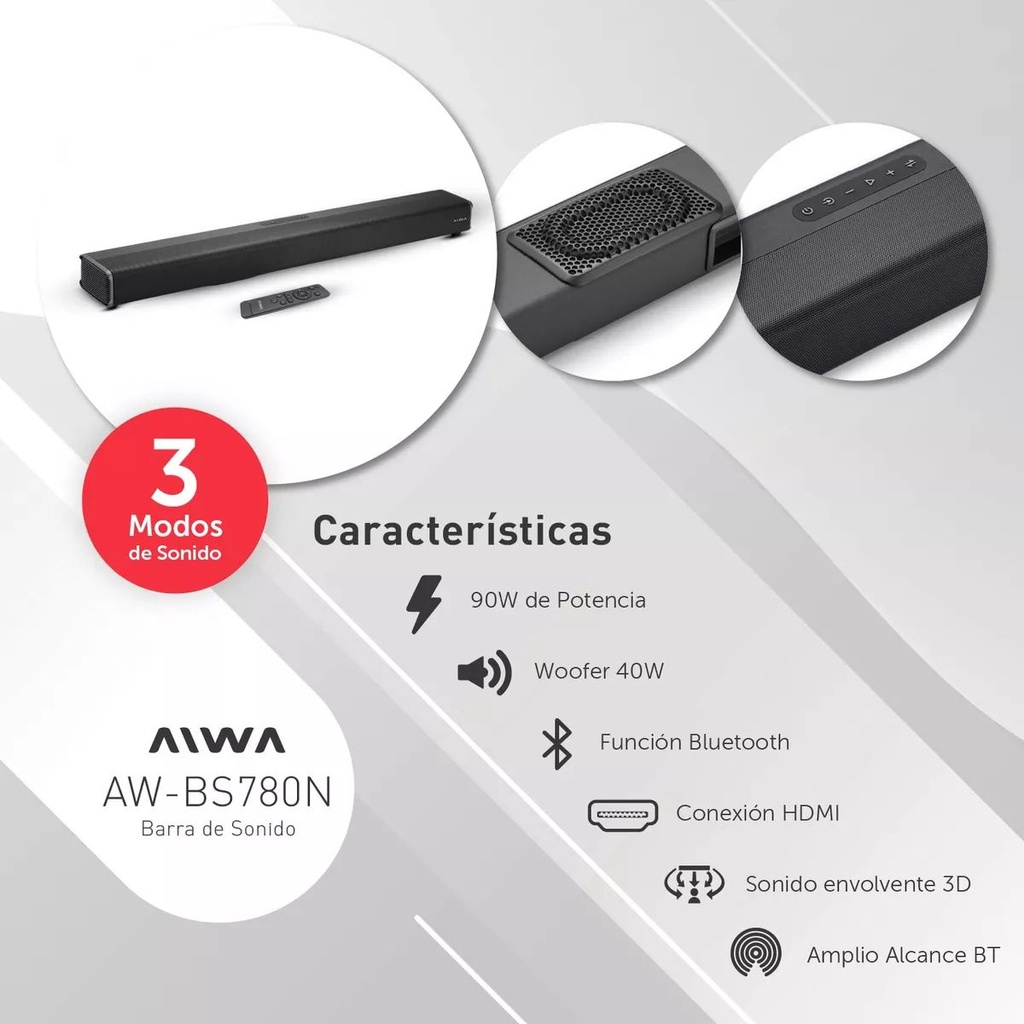 BARRA DE SONIDO AIWA AW-BS780N BT 40W+2X25W