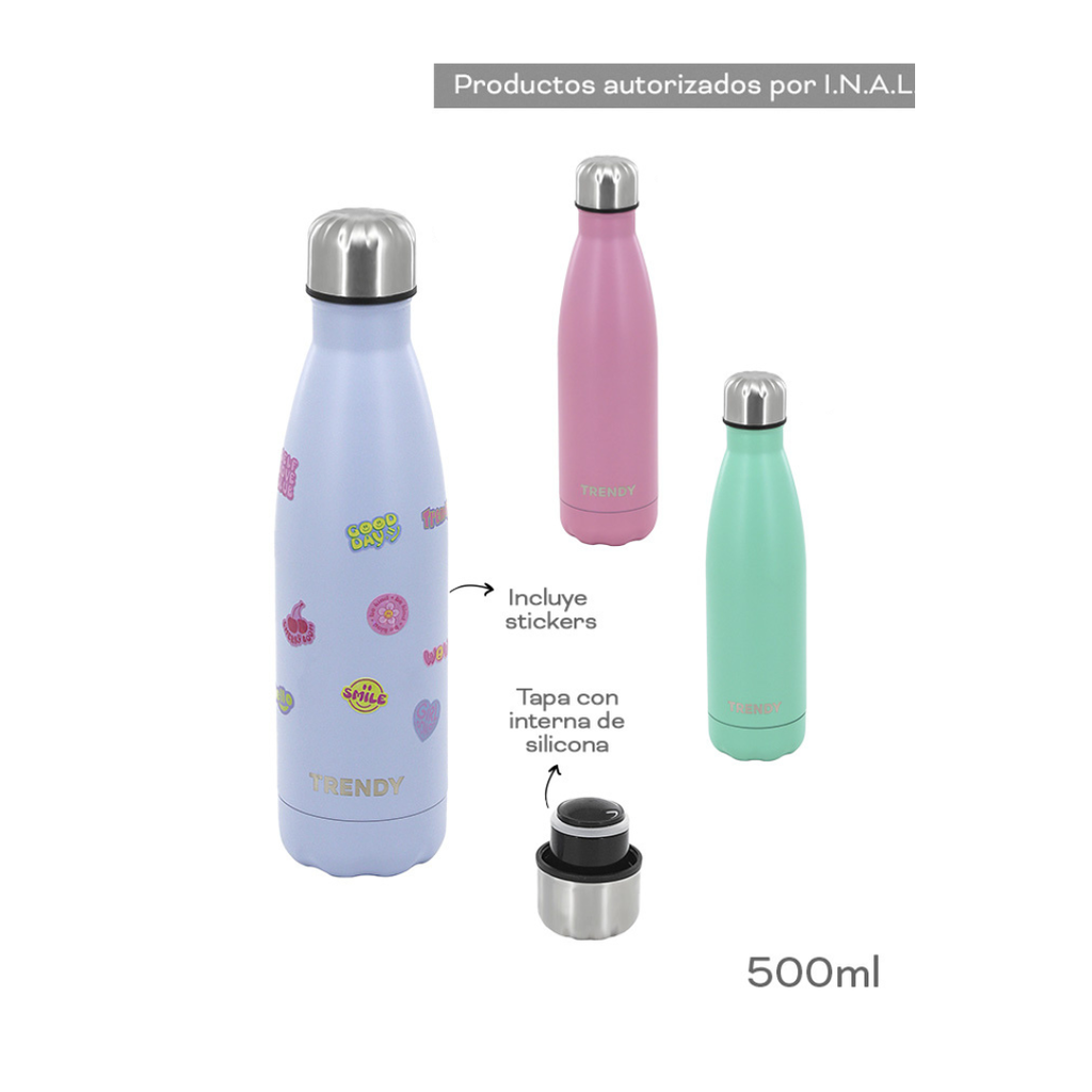 BOTELLA TERMICA TRENDY 18398 ROSA 500ML