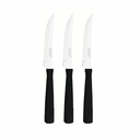 CUCHILLO DE MESA TRAMONTINA 23160/304 NEW KOLOR 3PZS NEGRO
