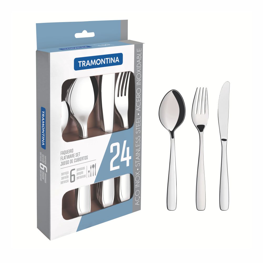 JUEGO DE CUBIERTOS TRAMONTINA 66960/014 AMAZONAS 24PZS