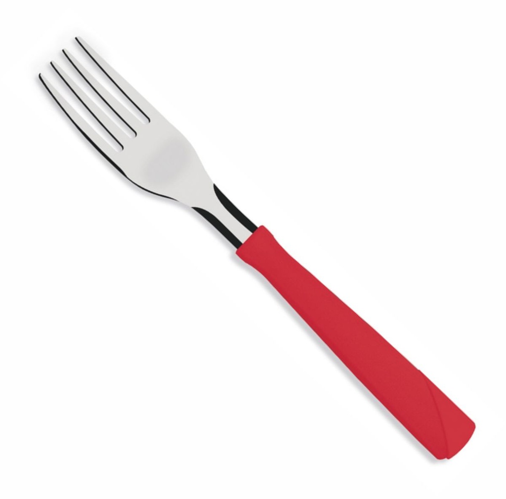 TENEDOR DE MESA TRAMONTINA 23162/370 NEW KOLOR ROJO 3PZS