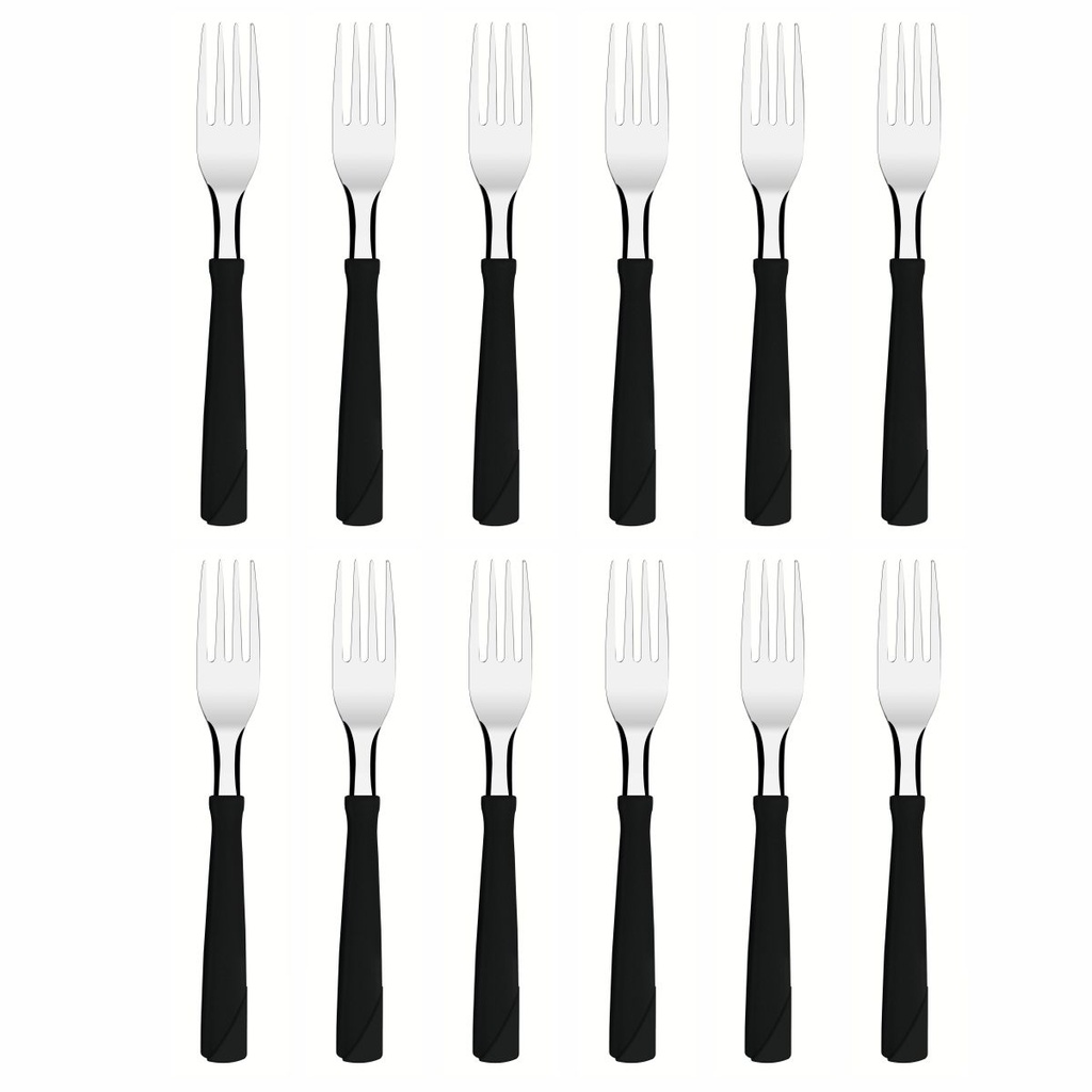 TENEDOR DE MESA TRAMONTINA 23162/900 NEW KOLOR NEGRO 12PZS