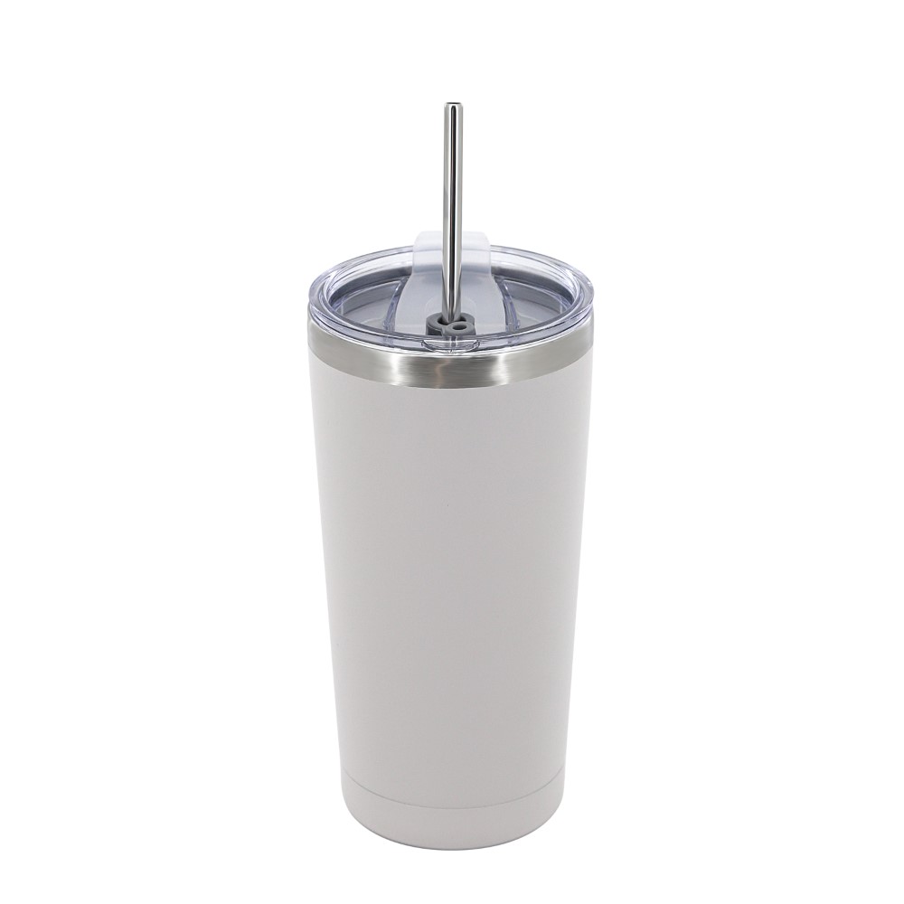 VASO TRENDY 18484 600ML BLANCO CON SORBETE DE ACERO (copia)