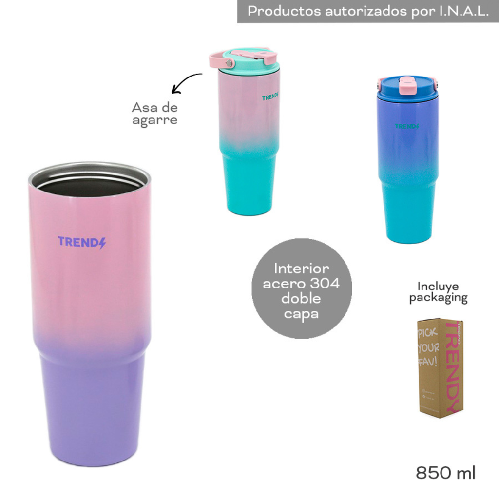 VASO TRENDY 18442 850ML MULTI 2