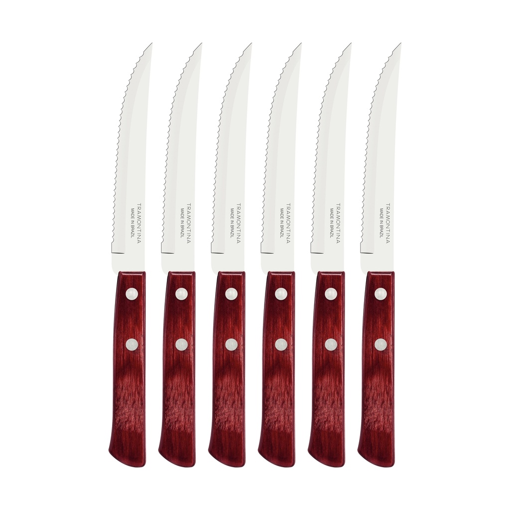 JUEGO CUCHILLOS P/ASADO TRAMONTINA 21100/675 POLYWOOD 6PZS