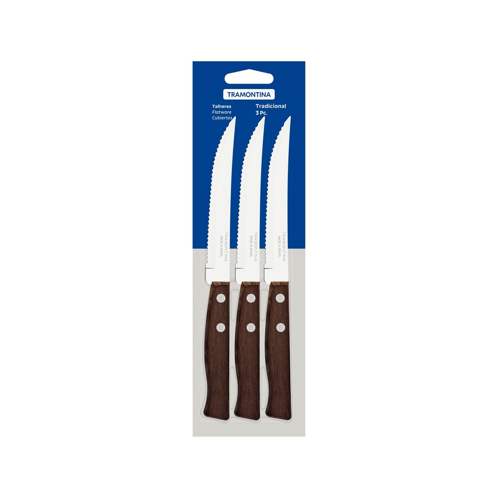 JUEGO CUCHILLOS PARA ASADO TRAMONTINA 22200/305 TRADICIONAL 3PZS