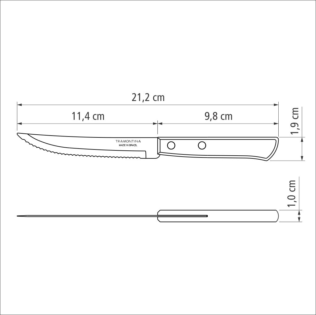 CUCHILLO PARA ASADO TRAMONTINA 21100/495 POLYWOOD