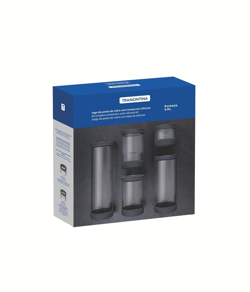 JUEGO DE CONTENEDORES DE VIDRIO TRAMONTINA 64220/760 5 PZS