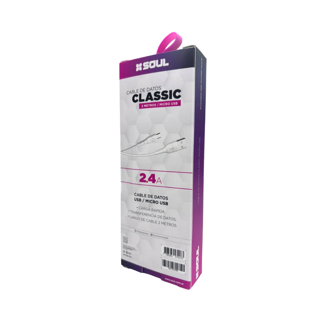 CABLE DE DATOS SOUL CLASSIC USB-CLMI2M MICRO USB 2M