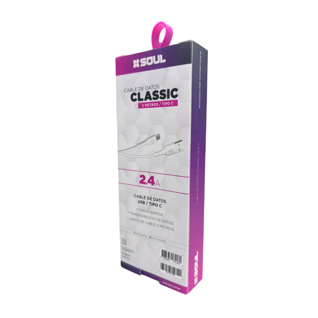 CABLE DE DATOS SOUL CLASSIC USB-CLTC2M TIPO C 2M