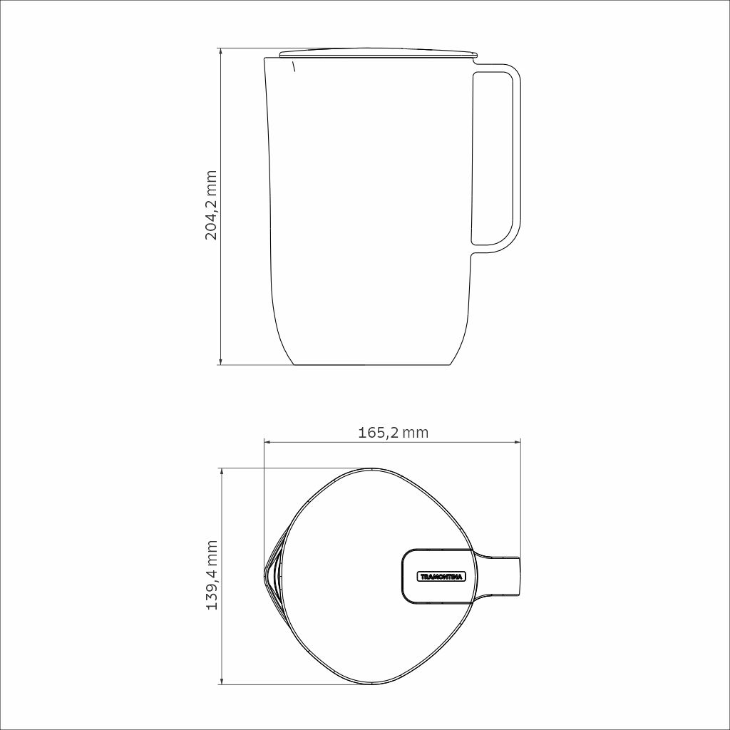 JARRA TRAMONTINA 25467/021 MIX COLOR 2L 6PZS VERDE