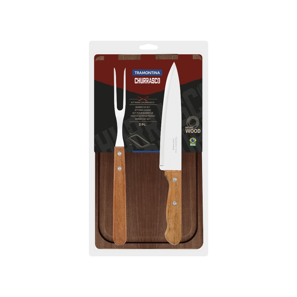 KIT P/ASADO TRAMONTINA 22399/036 CHURRASCO 3 PZAS 