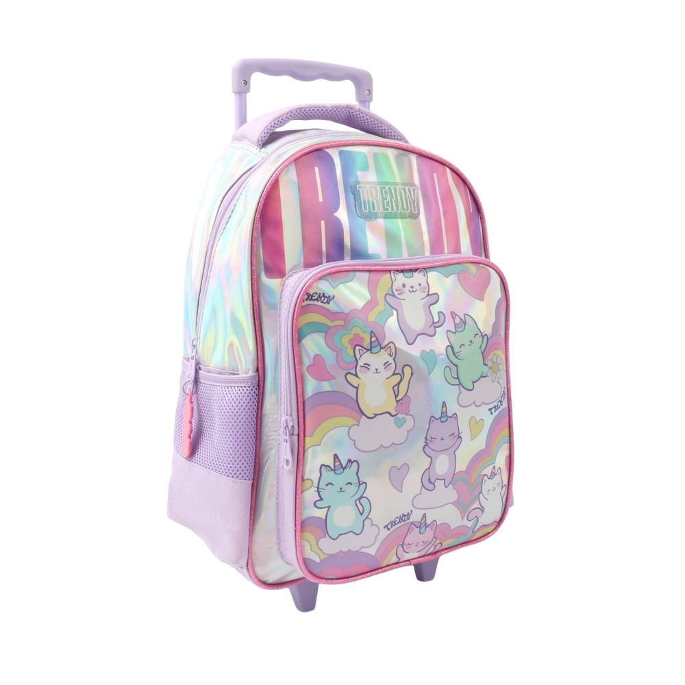 MOCHILA CARRO TRENDY 28770 15" LILA C/CARTUCHERA