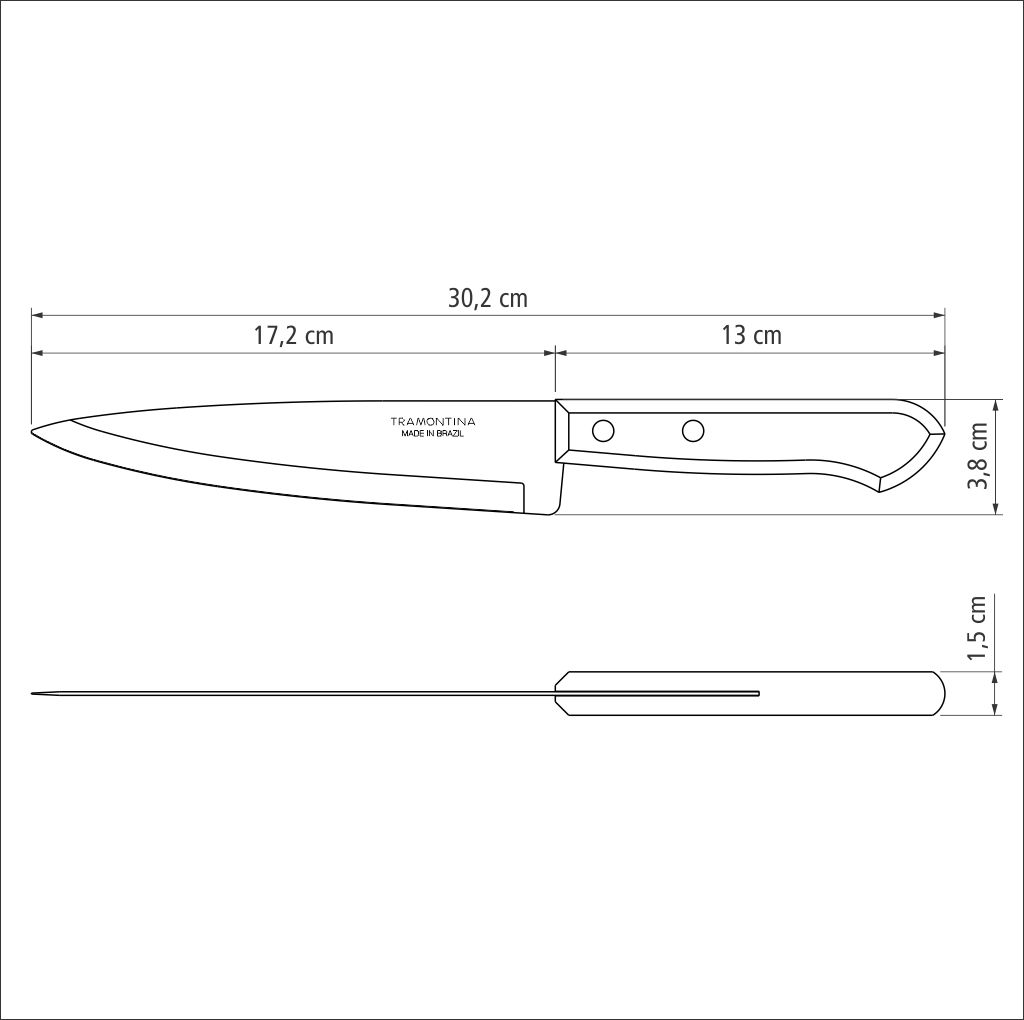 CUCHILLO DE COCINA TRAMONTINA 22902/007 DYNAMIC 7" 12 PZS