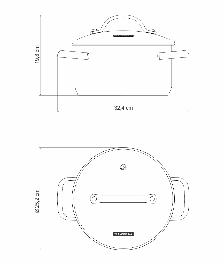 CACEROLA TRAMONTINA 62284/240 UNA 24CM
