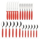 JUEGO DE CUBIERTOS TRAMONTINA 23399/791 IPANEMA 24PZS  ROJO