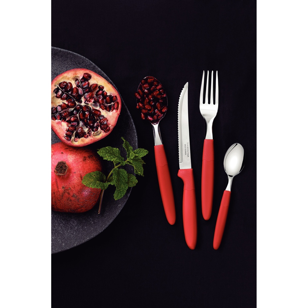 JUEGO DE CUBIERTOS TRAMONTINA 23399/791 IPANEMA 24PZS  ROJO