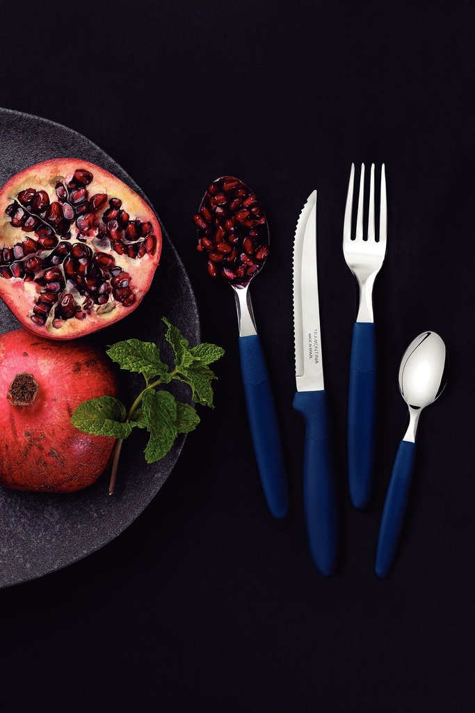 CUCHILLOS P/ASADO TRAMONTINA 23360/315 IPANEMA 3PZS AZUL