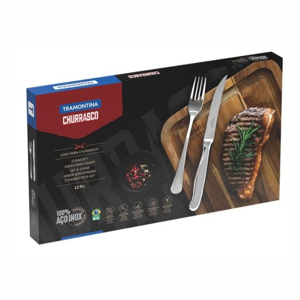 JUEGO DE CUBIERTOS TRAMONTINA 66986/635 ZURIQUE 12 PZS LISO JUMBO