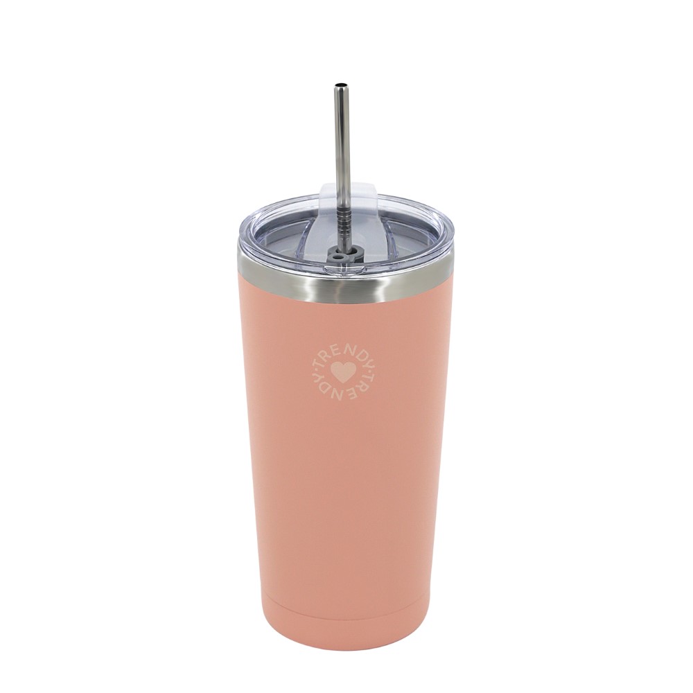VASO TRENDY 18484 600ML ROSA CON SORBETE DE ACERO