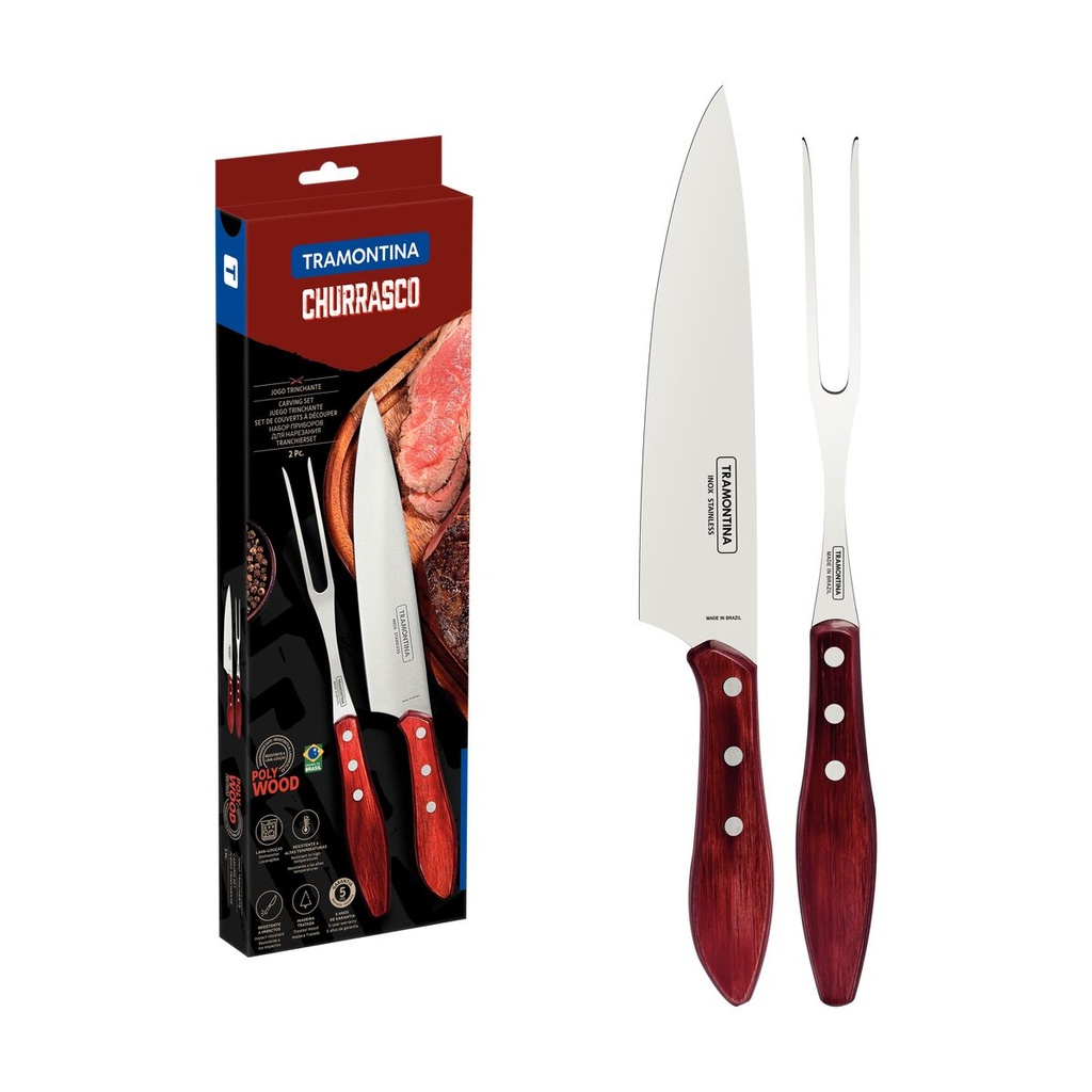JUEGO PARA ASADO TRAMONTINA 21198/760 POLYWOOD 2PZS