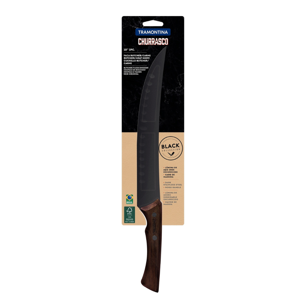 CUCHILLO BUTCHER/CARNE TRAMONTINA 22841/110 BLACK 10"