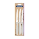 CUCHILLOS P/ASADO TRAMONTINA 23360/385 IPANEMA 3PZS BLANCO