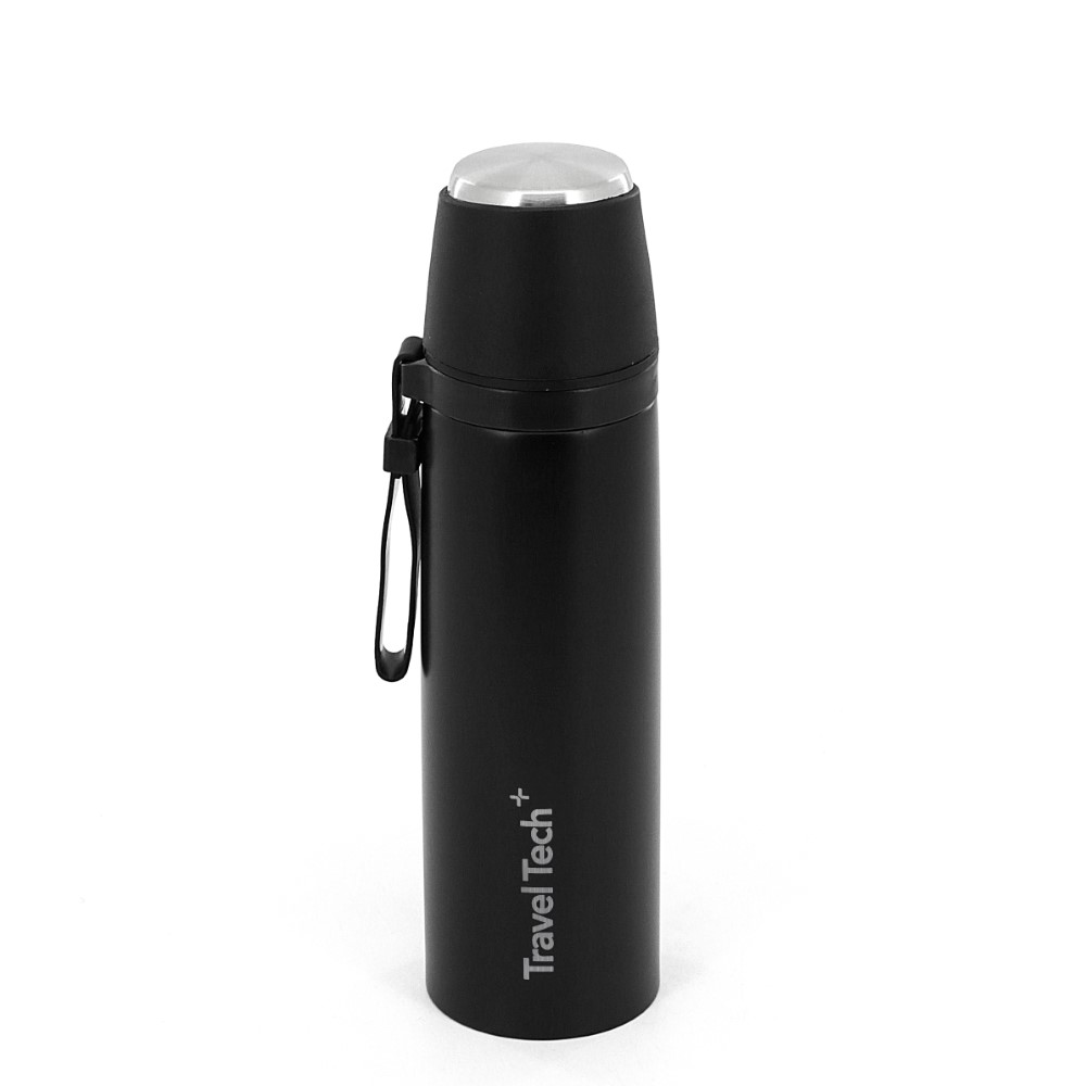 TERMO TRAVEL TECH 18660 500ML NEGRO CON TAPON CEBADOR