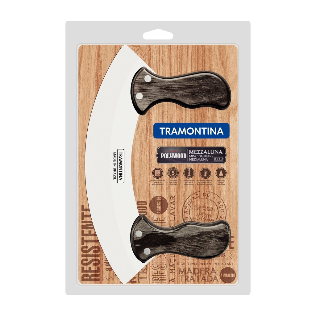 CUCHILLO MEDIA LUNA TRAMONTINA 21147/190 POLYWOOD CASTAÑO