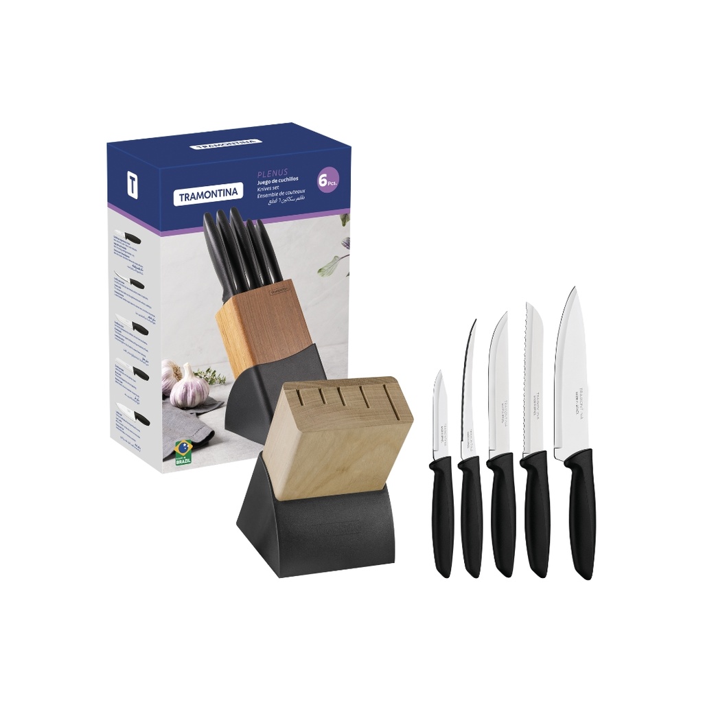 JUEGO DE CUCHILLOS TRAMONTINA 23498/072 PLENUS 6 PZS