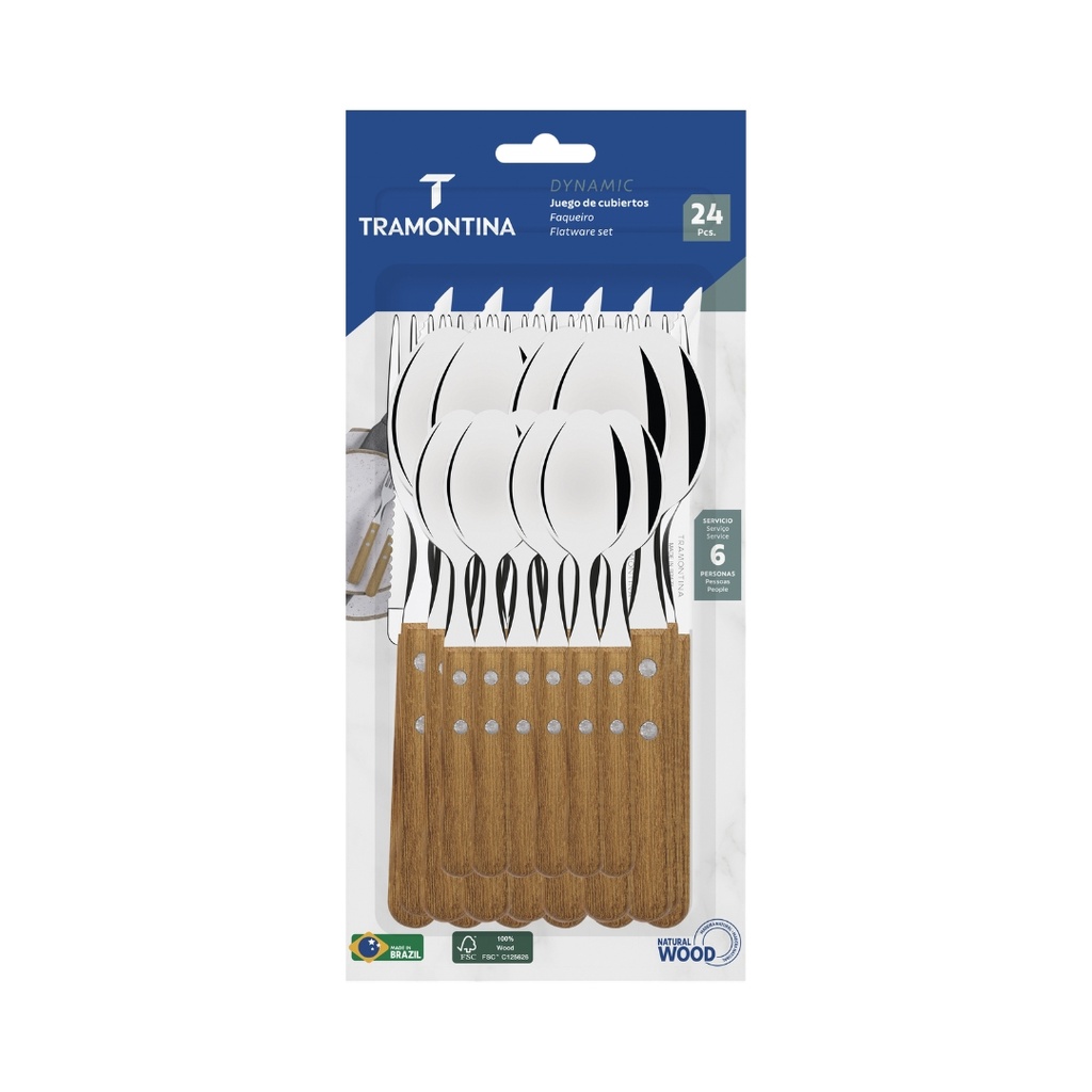 JUEGO DE CUBIERTOS TRAMONTINA 22398/004 DYNAMIC 24PZS