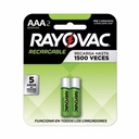 PILA RAYOVAC AAA RECARGABLE BP2 600mAh