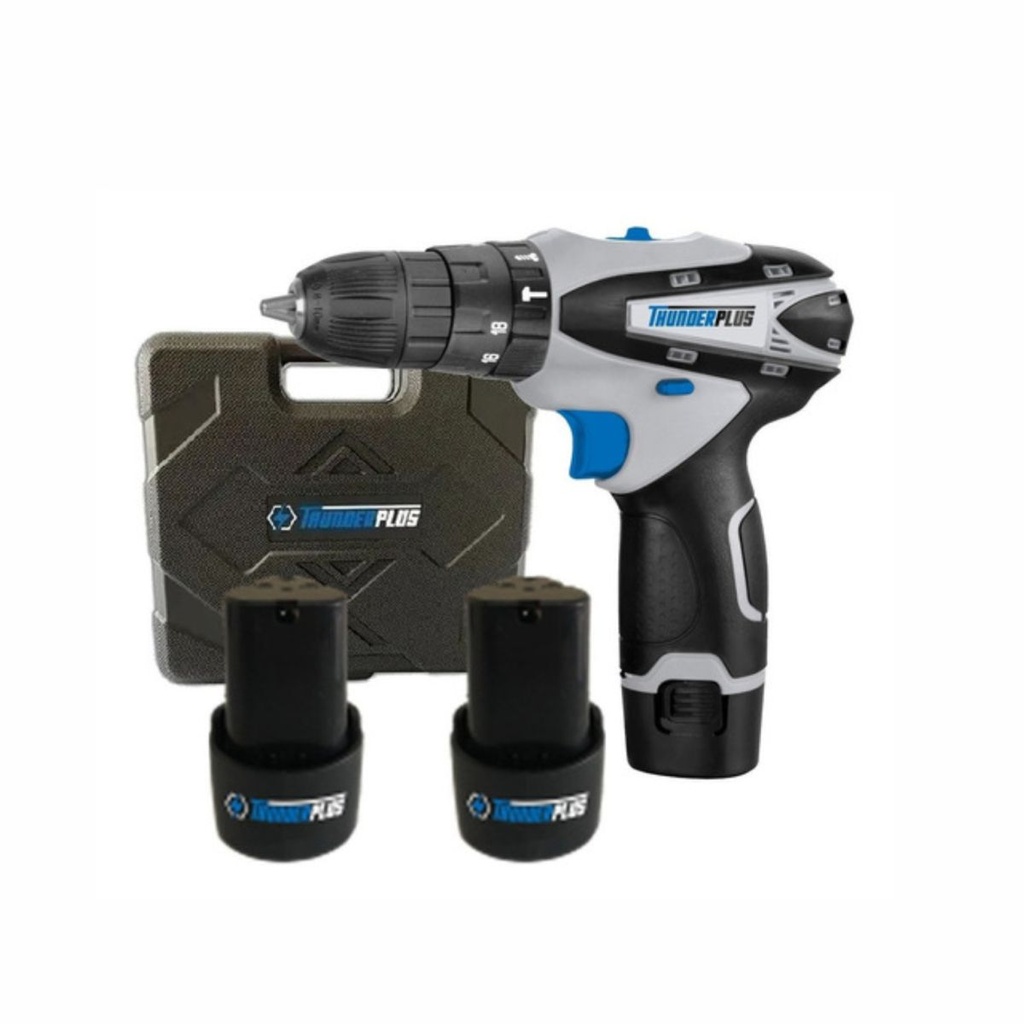 TALADRO THUNDERPLUS TL01208 10MM 2BAT.12VOLT