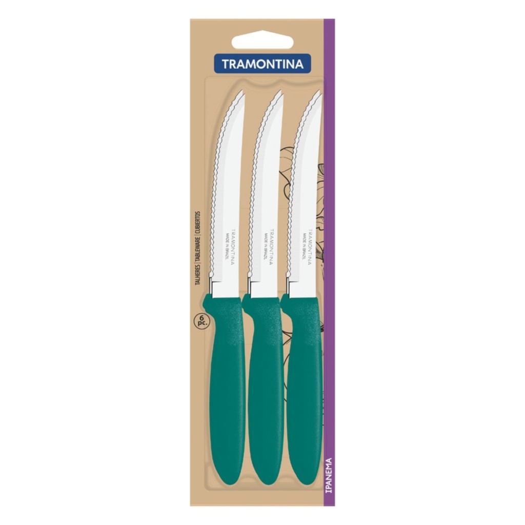 CUCHILLO TRAMONTINA 23360/622 IPANEMA VERDE 6PZS