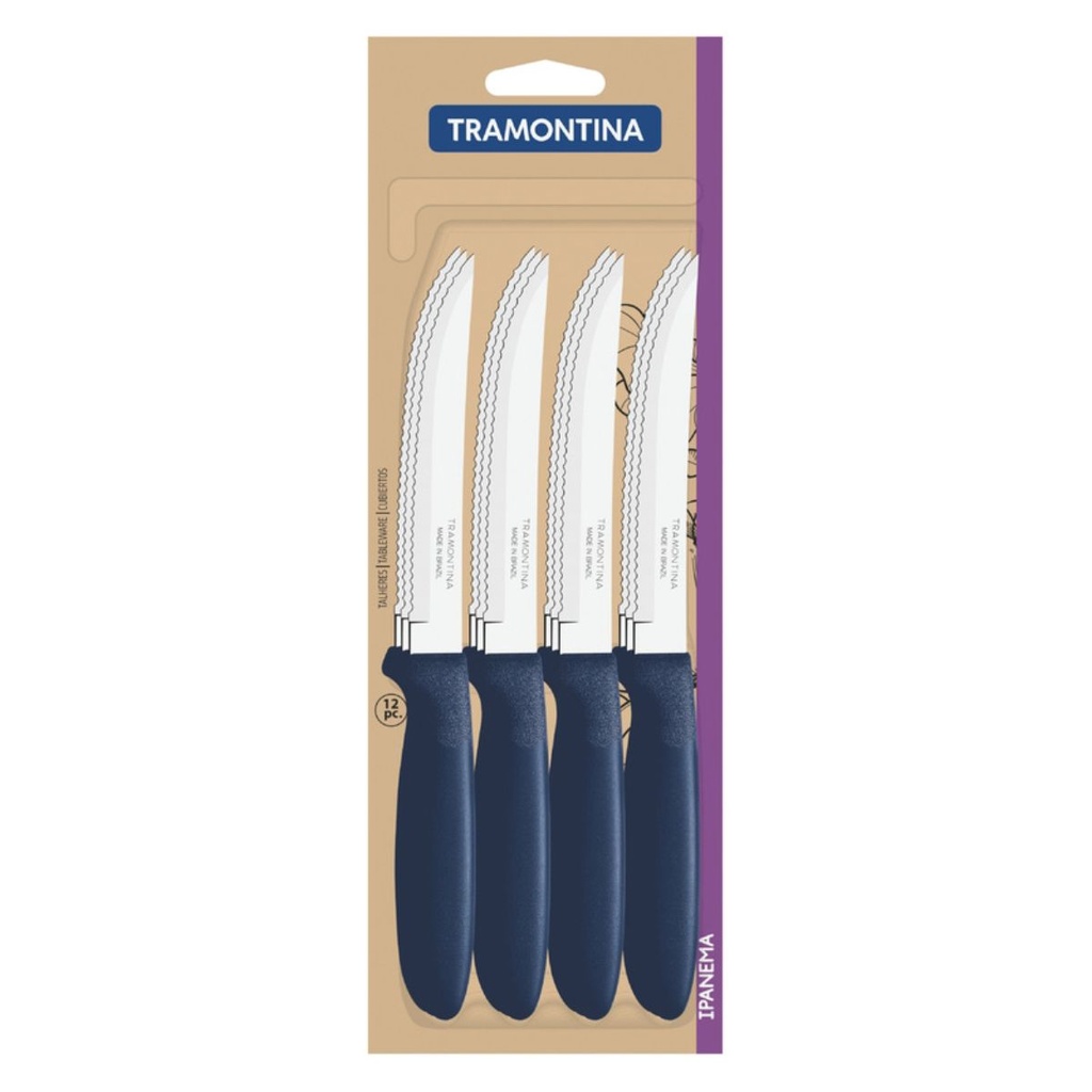 CUCHILLO DE MESA TRAMONTINA 23360/915 IPANEMA 12PZS AZUL