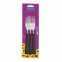 TENEDOR DE MESA TRAMONTINA 23162/300 NEW KOLOR NEGRO 3PZS