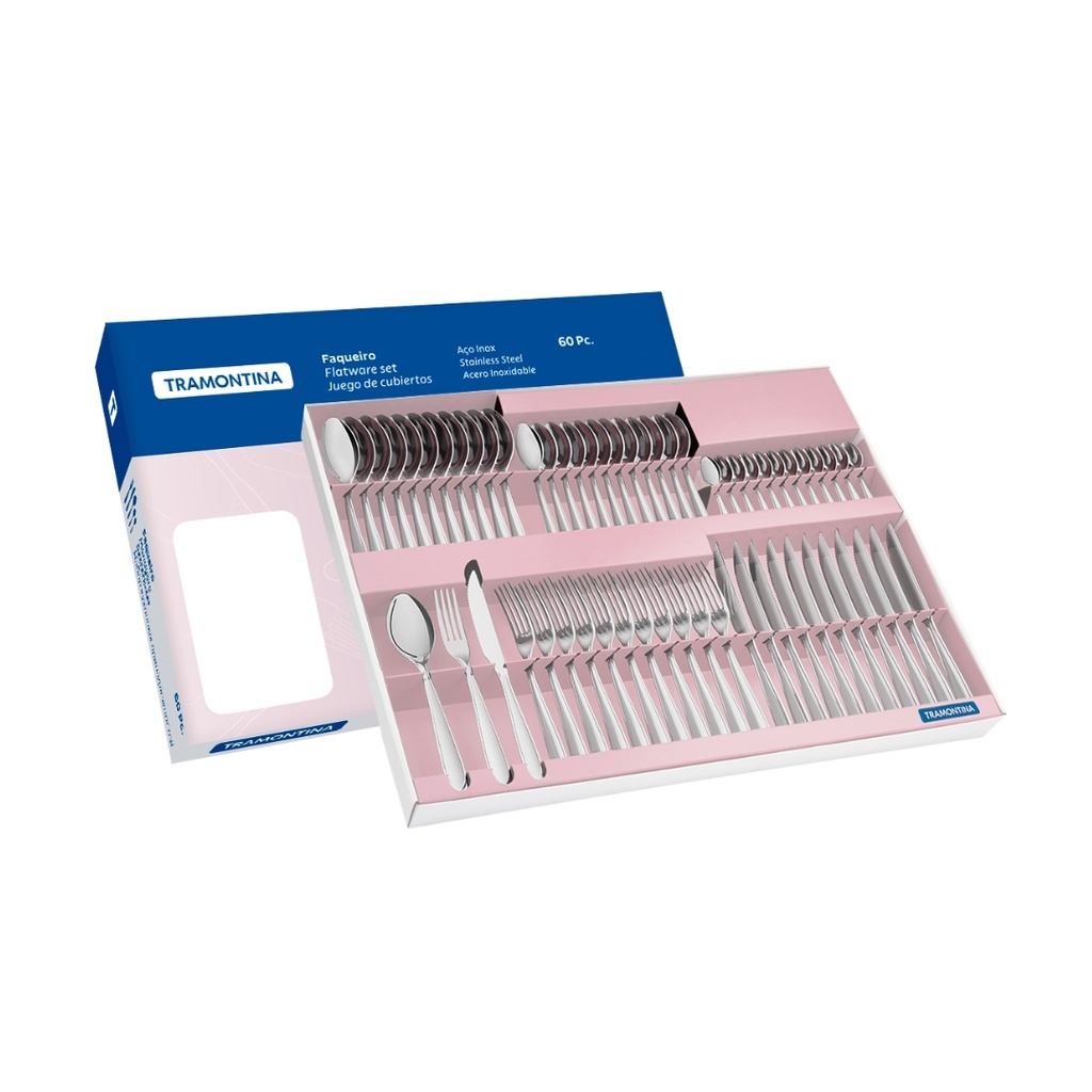 JUEGO DE CUBIERTOS TRAMONTINA 66906/784 LAGUNA 60PZS