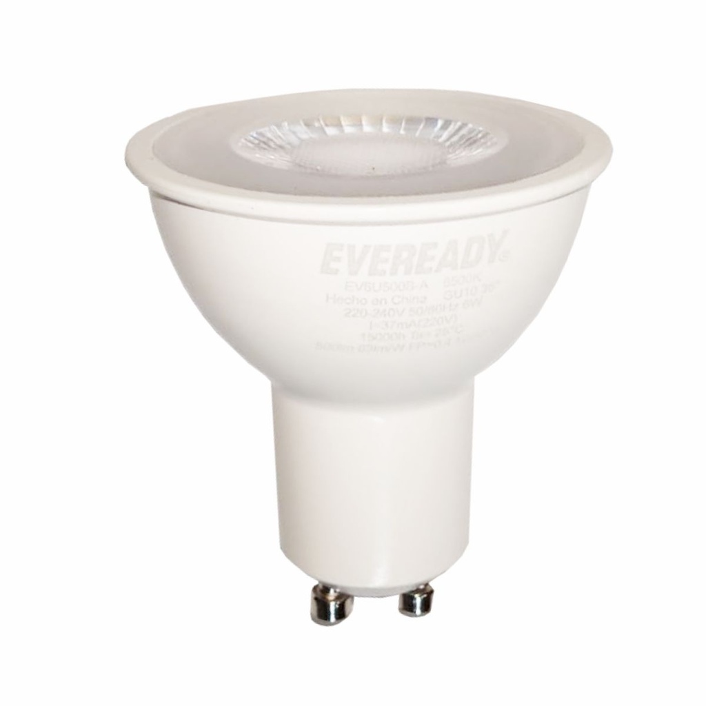 LAMPARA LED EVEREADY EV6U480A-A GU10 6W LUZ AMARILLA