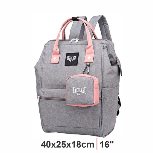 [200-23324] MOCHILA EVERLAST 22332 GRIS/ROSA