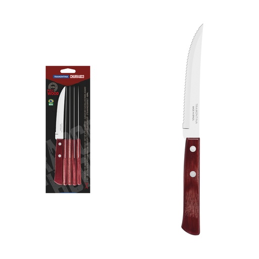 [086-89942] CUCHILLOS P/ASADO TRAMONTINA 21198/715 POLYWOOD 6PZS