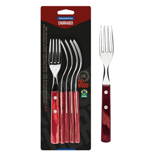 [086-89973] TENEDORES DE MESA TRAMONTINA 21198/716 POLYWOOD 6PZS