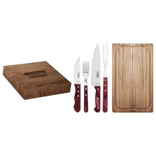 [086-38015] JUEGO PARA ASADO TRAMONTINA 21198/770 POLYWOOD 15PZS