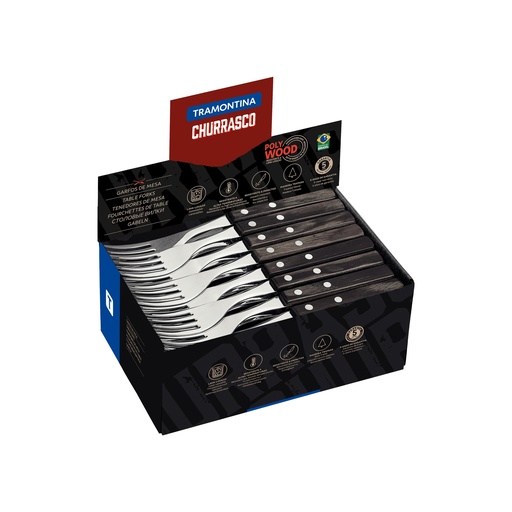 [086-00829] TENEDOR DE MESA TRAMONTINA 21198/918 POLYWOOD 60PZS