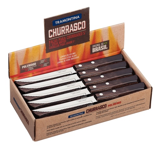 [086-11429] CUCHILLO P/ASADO TRAMONTINA 21199/964 POLYWOOD 5" 60 PZS