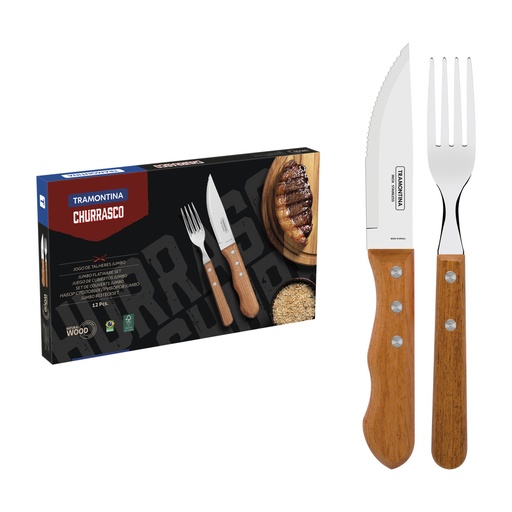 [086-14873] JUEGO PARA ASADO TRAMONTINA 22399/063 DYNAMIC 12PZS