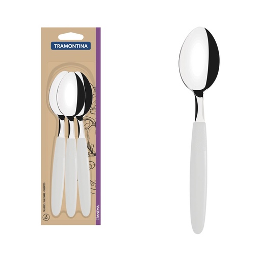 [086-45880] CUCHARA DE MESA TRAMONTINA 23363/380 IPANEMA 3PZS BLANCO
