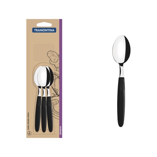 [086-44364] CUCHARA DE TE TRAMONTINA 23367/300 IPANEMA 3PZS NEGRO