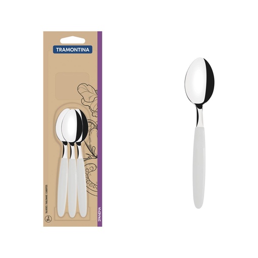 [086-46153] CUCHARA DE TE TRAMONTINA 23367/380 IPANEMA 3PZS BLANCO